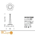 Подвесной светильник IDL Fiore 9032/5SM Black - Схема