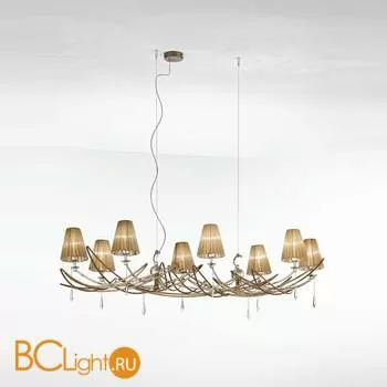 Люстра IDL Flame 524/8R antique bronze+nickel brown organza - Фото 0