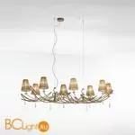 Люстра IDL Flame 524/8R antique bronze+nickel brown organza - Фото 0