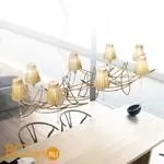 Люстра IDL Flame 524/8R antique bronze+nickel brown organza - Фото 1