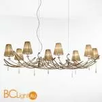 Люстра IDL Flame 524/8R antique bronze+nickel brown organza