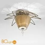 Потолочный светильник IDL Flame 524/3PF antique bronze+nickel brown organza