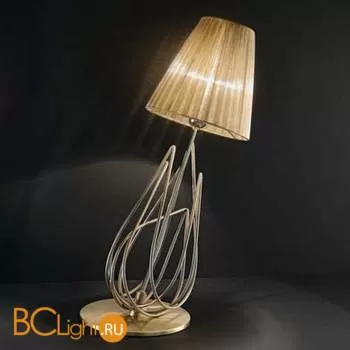 Настольная лампа IDL Flame 524/1L antique bronze+nickel brown organza