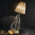 Настольная лампа IDL Flame 524/1L antique bronze+nickel brown organza