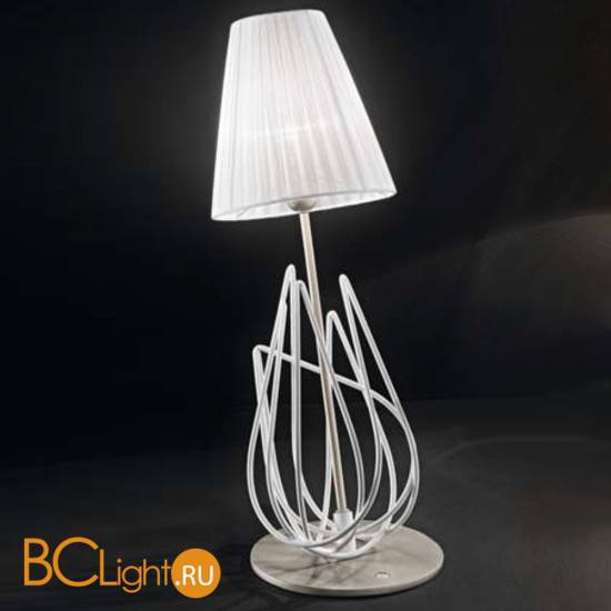 Настольная лампа IDL Flame 524/1L velvet white + satin nickel / white organza