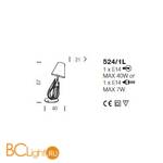 Настольная лампа IDL Flame 524/1L velvet white + satin nickel / white organza - Схема