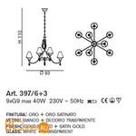 Люстра IDL Fosca 397/6+3 Gold White - Схема
