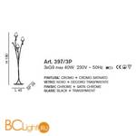 Торшер IDL Fosca 397/3P Chrome Black - Схема