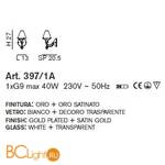 Бра IDL Fosca 397/1A Gold White - Схема