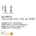 Настольная лампа IDL Fosca 397/1L Gold White - Схема