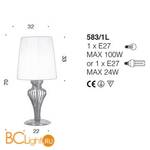 Настольная лампа IDL Glamour 583/1L black nickel / ivory plisse - Схема