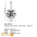 Люстра IDL Goccia 357/6 Patagonia V397/193/22 - Схема