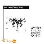 Потолочная люстра IDL Goccia 357/6PF Soft ivory - Схема