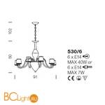 Люстра IDL Grace 530/6 chrome / silver lame - Схема