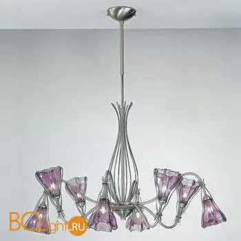 Потолочная люстра IDL Helium 336/4+4 NICKEL + CHROME AMETHYST