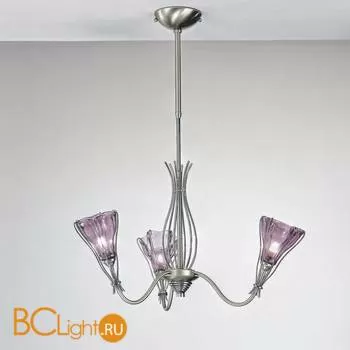 Потолочная люстра IDL Helium 336/3 SATIN NICKEL + CHROME AMETHYST