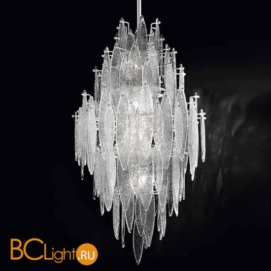 Потолочный светильник IDL Ice rain 507/12 soft ivory / crystal Murano glass