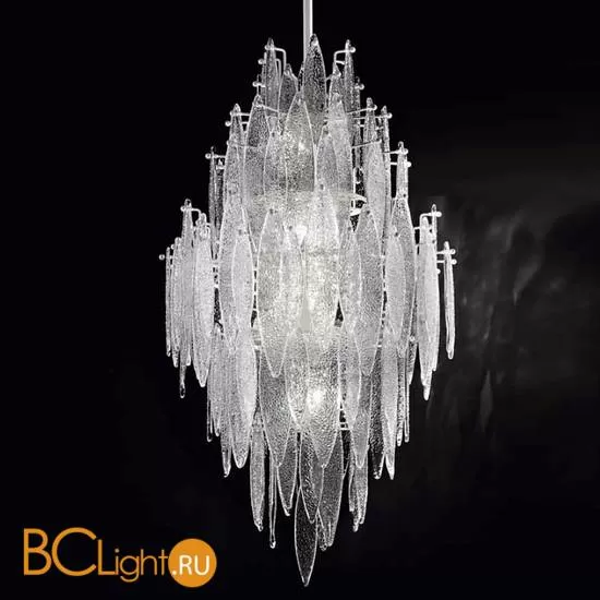 Потолочный светильник IDL Ice rain 507/12 soft ivory / crystal Murano glass