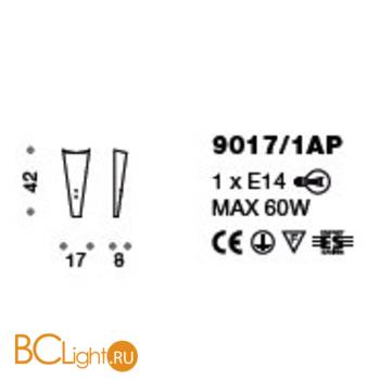 Настенный светильник IDL Inka 9017/1AP white - Схема