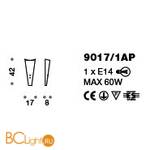 Настенный светильник IDL Inka 9017/1AP white - Схема