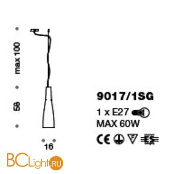 Подвесной светильник IDL Inka 9017/1SG cream - Схема