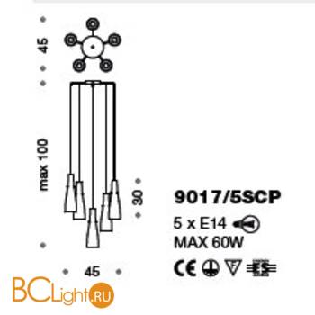 Потолочный светильник IDL Inka 9017/5SCP white - Схема