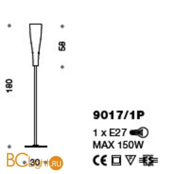 Торшер IDL Inka 9017/1P cream - Схема
