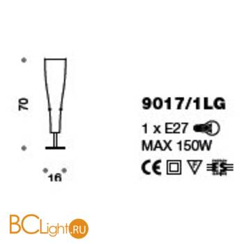  Настольная лампа IDL Inka 9017/1LG white - Схема