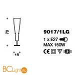  Настольная лампа IDL Inka 9017/1LG white - Схема