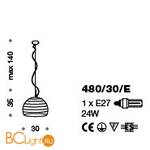Подвесной светильник IDL Ischia 480/30/E grey white - Схема