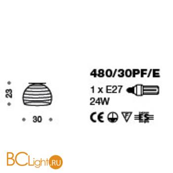 Потолочный светильник IDL Ischia 480/30PF/E black - Схема
