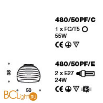 Потолочный светильник IDL Ischia 480/50PF/C white white - Схема