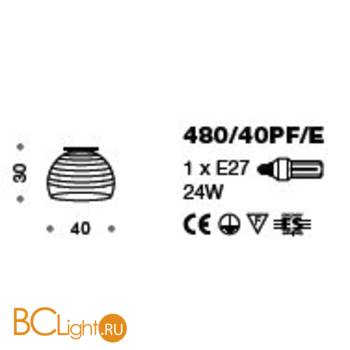 Потолочный светильник IDL Ischia 480/40PF/E white white - Схема