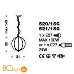 Подвесной светильник IDL Light globe 521/1SG rust - Схема