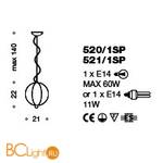 Подвесной светильник IDL Light globe 520/1SP transparent - Схема