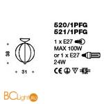 Потолочный светильник IDL Light globe 520/1PFG chrome - Схема