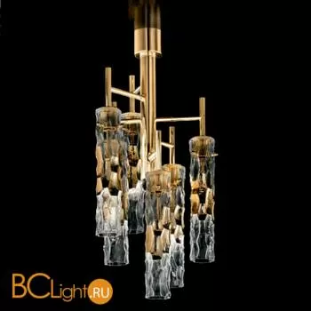 Потолочный светильник IDL Bamboo 423/6PF 24kt gold plated / Murano glass with gold plated band