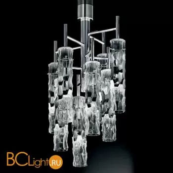 Потолочный светильник IDL Bamboo 423/8PF chrome / Murano glass with chrome plated band