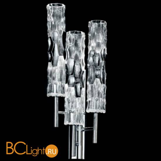 Бра IDL Bamboo 423/3A chrome / Murano glass with chrome plated band