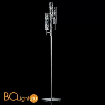 Торшер IDL Bamboo 423/3P chrome + brushed chrome details / Murano glass with chrome plated band