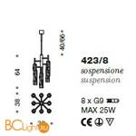 Потолочная люстра IDL Bamboo 423/8 Rame - Схема