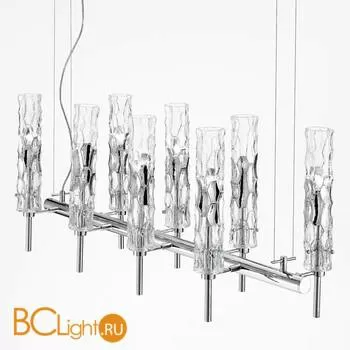 Люстра IDL Bamboo 496/8 chrome / Murano Glass with chrome plated band