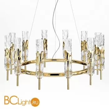 Люстра IDL Bamboo 497/12 24kt gold plated / Murano Glass with gold plated band