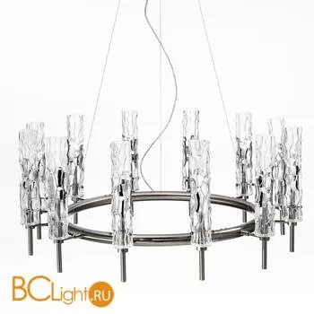 Люстра IDL Bamboo 497/12 satin black nickel / transparent Murano Glass