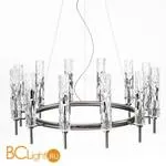 Люстра IDL Bamboo 497/12 satin black nickel / transparent Murano Glass