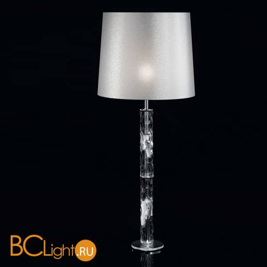 Настольная лампа IDL Bamboo 423B/1LG chrome / Murano Glass with chrome plated band / lamé silver