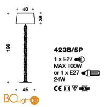 Торшер IDL Bamboo 423B/5P grey - Схема