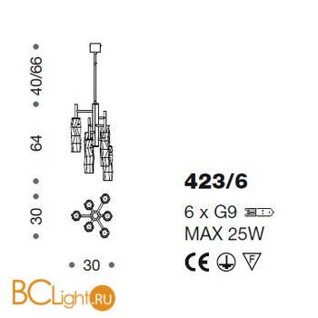 Люстра IDL Bamboo 423/6 gold - Схема