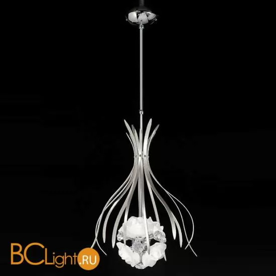 Подвесной светильник IDL Bouquet 426/6 chrome with platinum + white silk