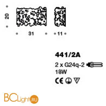Настенный светильник IDL Bubbles 441/2A light gold - Схема
